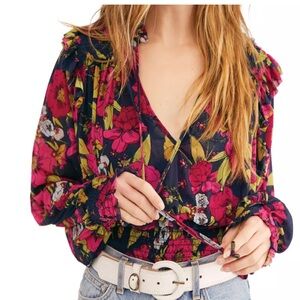 Free People Twilight Top Floral L